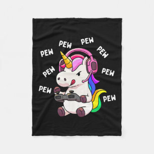 Unicorn Pew Eenhoorns Lover Videogame Gamer Gi Fleece Deken