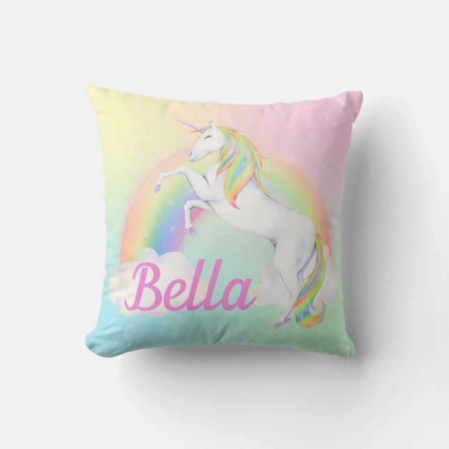 Unicorn Pillow met naam Kussen (Voorkant)