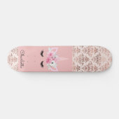 Unicorn Pin Damask Persoonlijk Skateboard (Horizontaal)