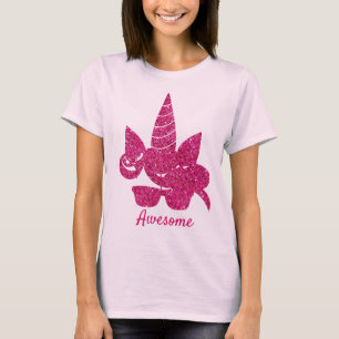 Unicorn Pink Glitter Cute Girly Kinder T-shirt