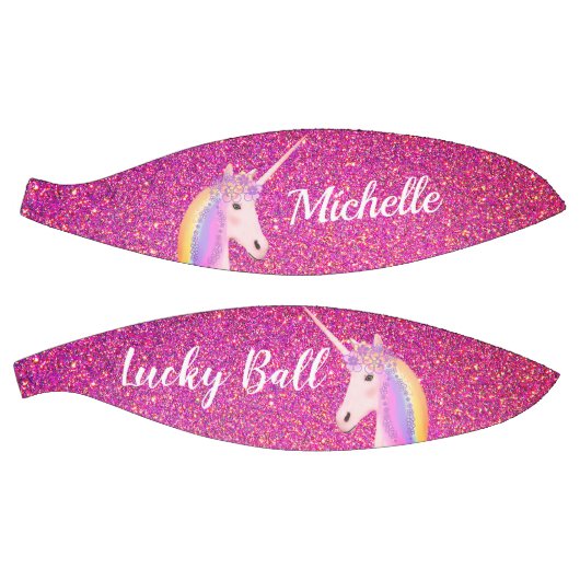 Uniçorn Pink Glitter Sparkles Girly Personalized Basketbal (Panelen)