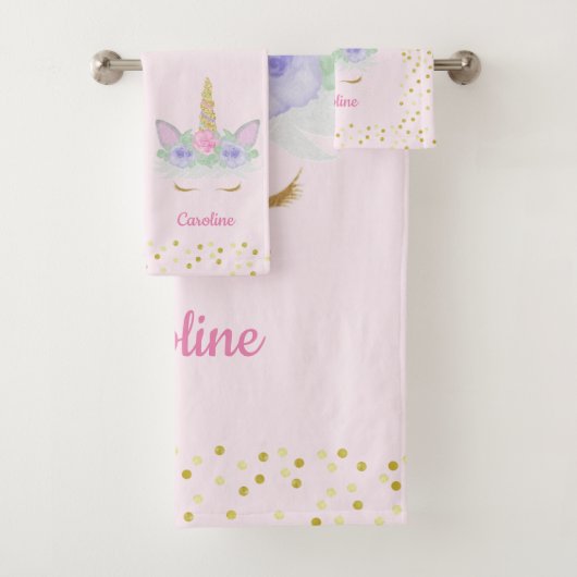 Unicorn Pink Gold Parties scintillant Nom de la fi (En situation)