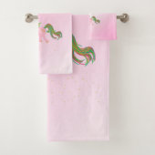 Unicorn Pink Gold Spots Girly Cute Bad Handdoek (Insitu)