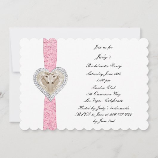Unicorn Pink Lace Bachelorette Kaart (Voorkant)