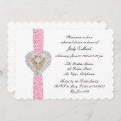 Unicorn Pink Lace Rehearsal Dinner Invitation Kaart (Voorkant / Achterkant)
