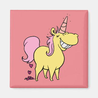 unicorn pink square magnet magneet