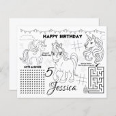 Unicorn placemats, Unicorn-activiteit & kleurpagin (Voorkant / Achterkant)