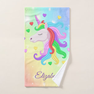 Unicorn Pony Rainbow Stars pastel Girly Magical Bad Handdoek