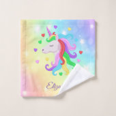 Unicorn Pony Rainbow Stars Pastel Girly Magie (Gant de toilette)