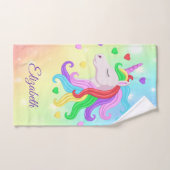 Unicorn Pony Rainbow Stars Pastel Girly Magie (Serviette à main)