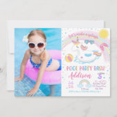 Unicorn Pool Party Anniversaire Invitation (Devant)