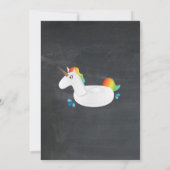 Unicorn Pool Party Birthday Beach Float Invites Kaart (Achterkant)