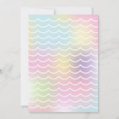 Unicorn Pool Party Birthday Invitation Kaart (Achterkant)