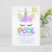 Unicorn Pool Party Kaart (Staand voorkant)