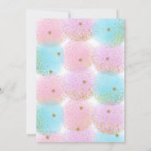 Unicorn Pool Party Pink Gold Invitation Anniversai (Dos)