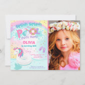 Unicorn Pool Pool Invitation Pool Anniversaire (Devant)