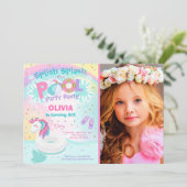 Unicorn Pool Pool Invitation Pool Anniversaire (Debout devant)