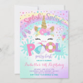 Unicorn Pool Pool Invitation Pool Anniversaire (Devant)