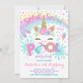 Unicorn Pool Pool Invitation Pool Anniversaire (Devant)