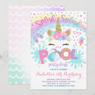 Unicorn Pool Pool Invitation Pool Anniversaire