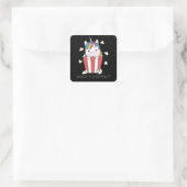 Unicorn Popcorn Whats Poppin Funny Vierkante Sticker (Tas)