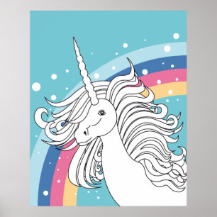 UNICORN POSTER BLEU