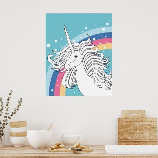 UNICORN POSTER BLEU (Cuisine)