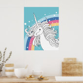 UNICORN POSTER BLUE (Keuken)