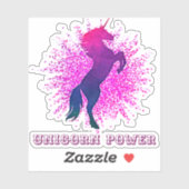 Unicorn Power Custom-Cut vinylsticker Sticker (Vel)