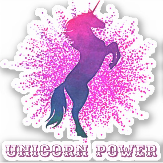 Unicorn Power Custom-Cut vinylsticker Sticker (Voorkant)