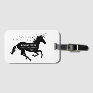 Unicorn Power Fake Wiskunde Formule Funny Bagagelabel
