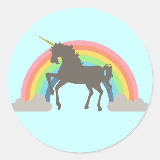 Unicorn Power Ronde Sticker (Voorkant)