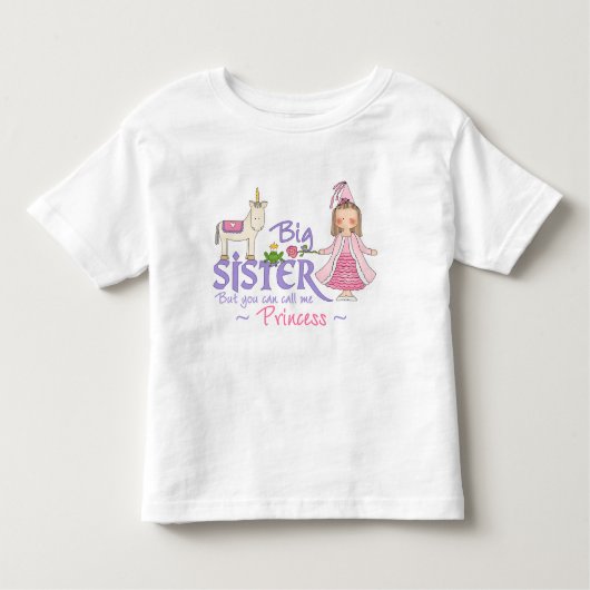 Unicorn Princess Big Sister T-shirts (Voorkant)