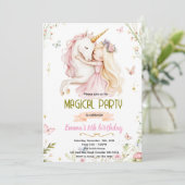 Unicorn Princess Birthday Invitation (Debout devant)