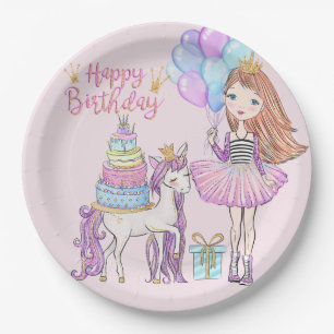 Unicorn Princess Cool Girl Birthday Papieren Bordje