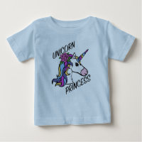 Unicorn Princess Design - Baby Fine Jersey T-Shirt