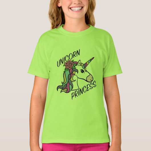 Unicorn Princess Design - Girls' Basic T-Shirt (Voorkant)