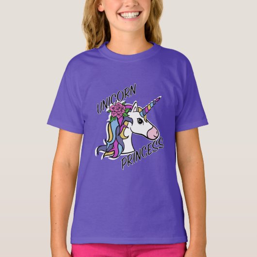 Unicorn Princess Design - Girls' Basic T-Shirt (Voorkant)