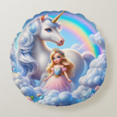Unicorn Princess Rainbow Coussin - Pastel Fairytal (Devant)