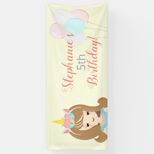 Unicorn Princess Spandoek (Verticaal)