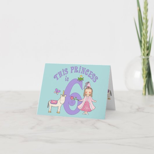 Unicorn Princesse 6e anniversaire Invitation (Devant)