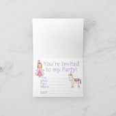 Unicorn Princesse 6e anniversaire Invitation (Intérieur)