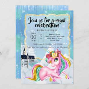 Unicorn prinses wintersprookkasteel kaart