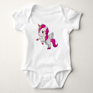 Unicorn print babypak romper