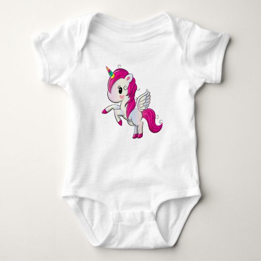 Unicorn print babypak romper (Voorkant)