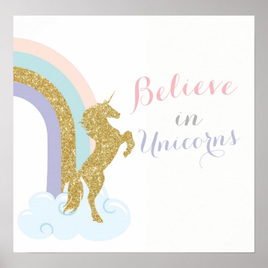 Unicorn Print, Unicorn Bedroom Decorting Poster (Voorkant)
