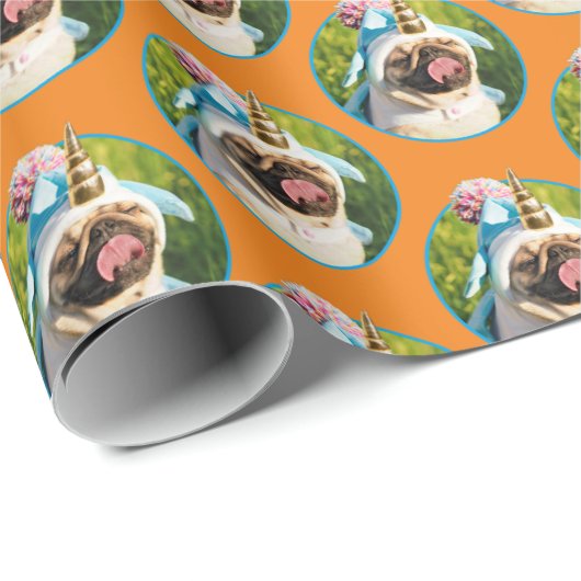 Unicorn Pug Cadeaupapier (Rol Hoek)