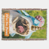 Unicorn Pug Deken (Voorkant)
