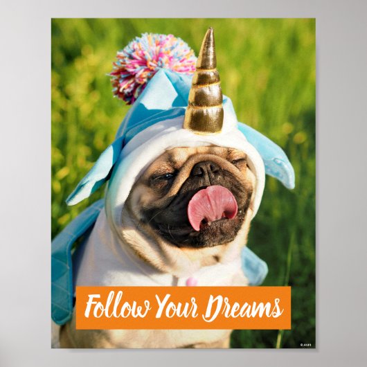 Unicorn Pug Poster (Voorkant)