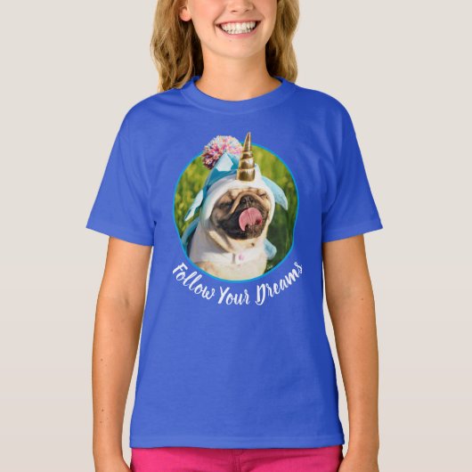 Unicorn Pug T-shirt (Voorkant)